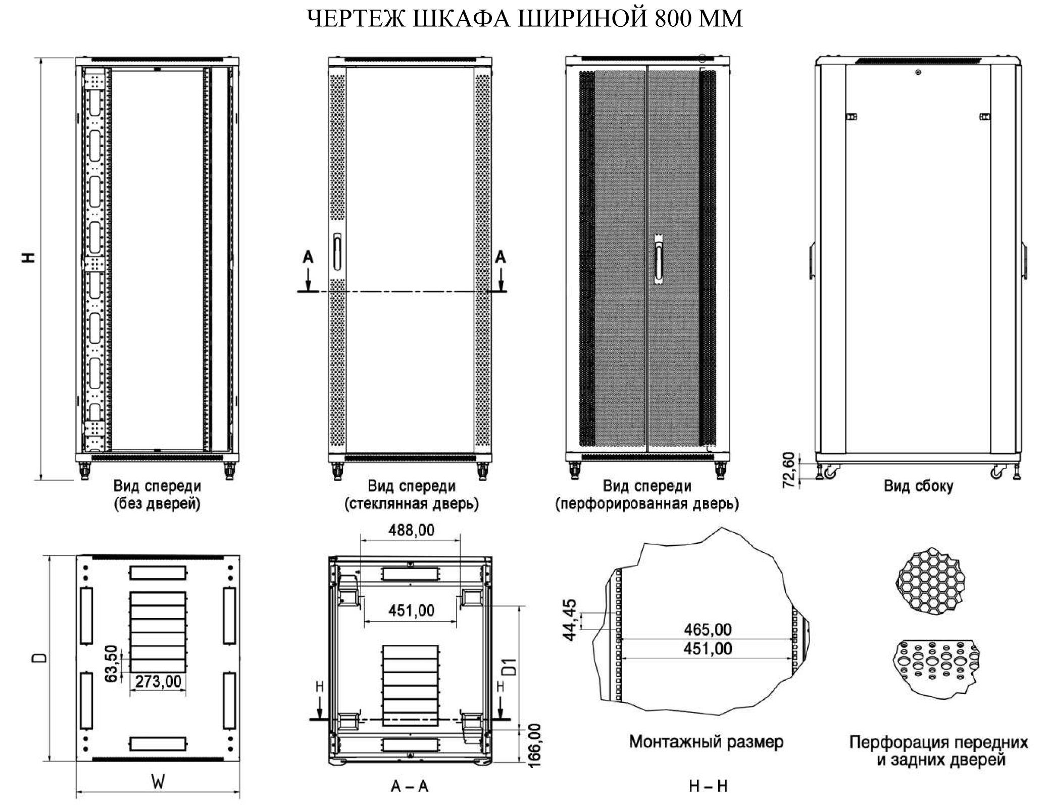 Шкаф телекоммуникационный 42u hyperline